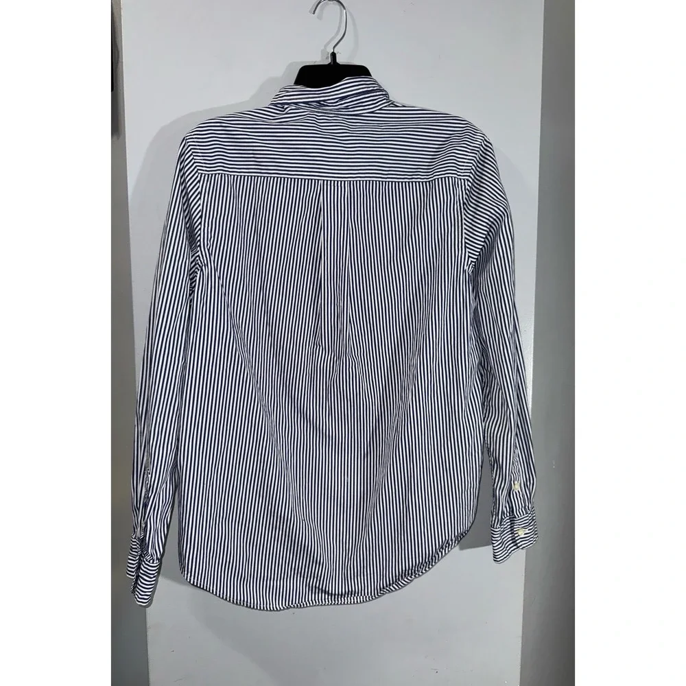 Ralph‎ Lauren blue white striped button down green pony boys XL 14-16